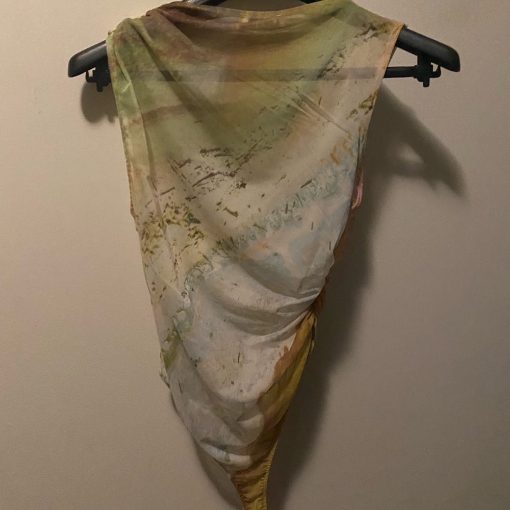 Abstract Multicolor Sleeveless Top